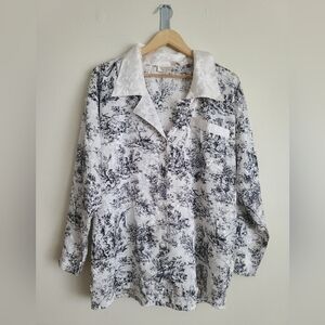 90's Victoria's Secret Gold Label Toile Print Top sz. M